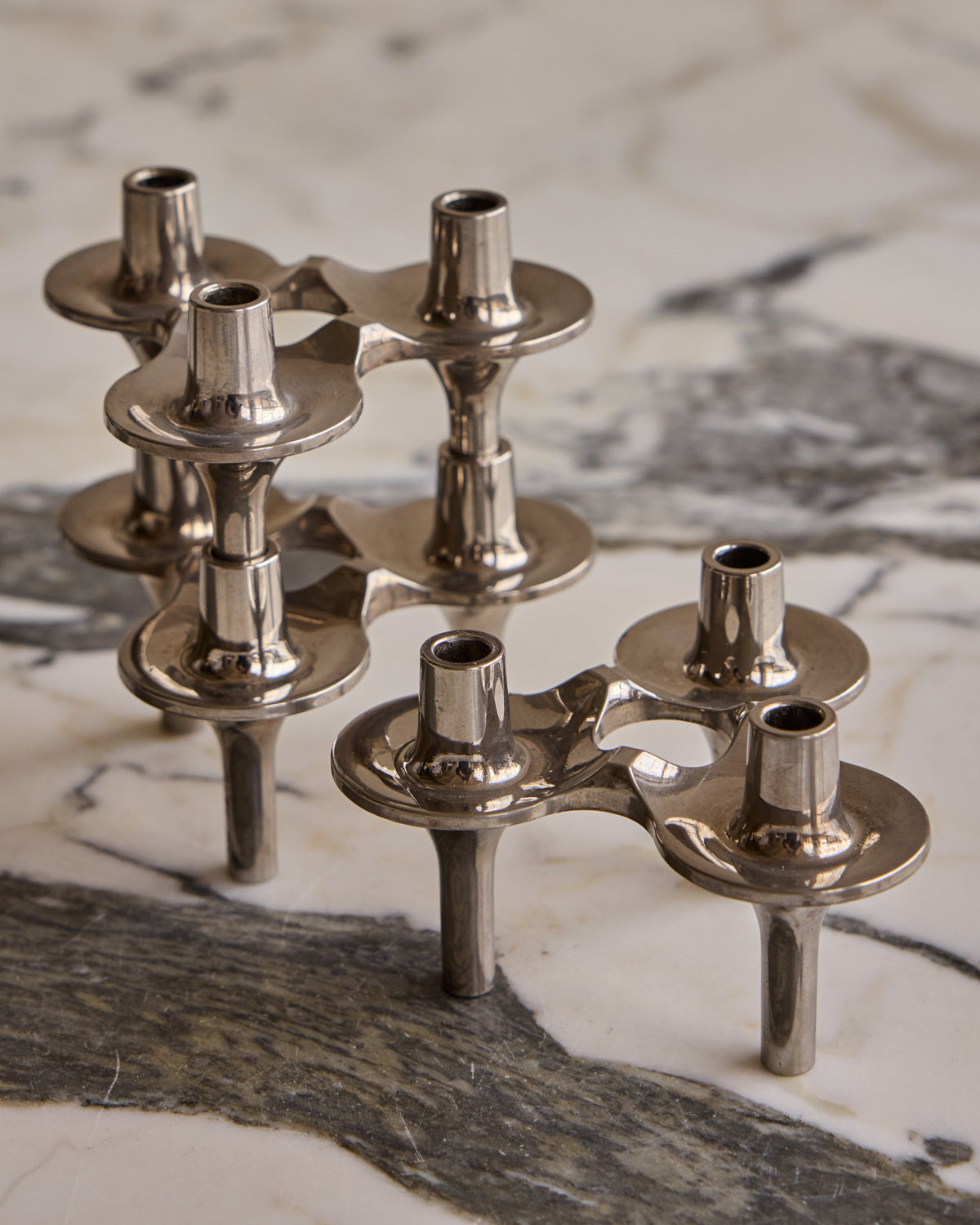 Set of 5 Orion Stacking Candle Holders by STOFF Nagel