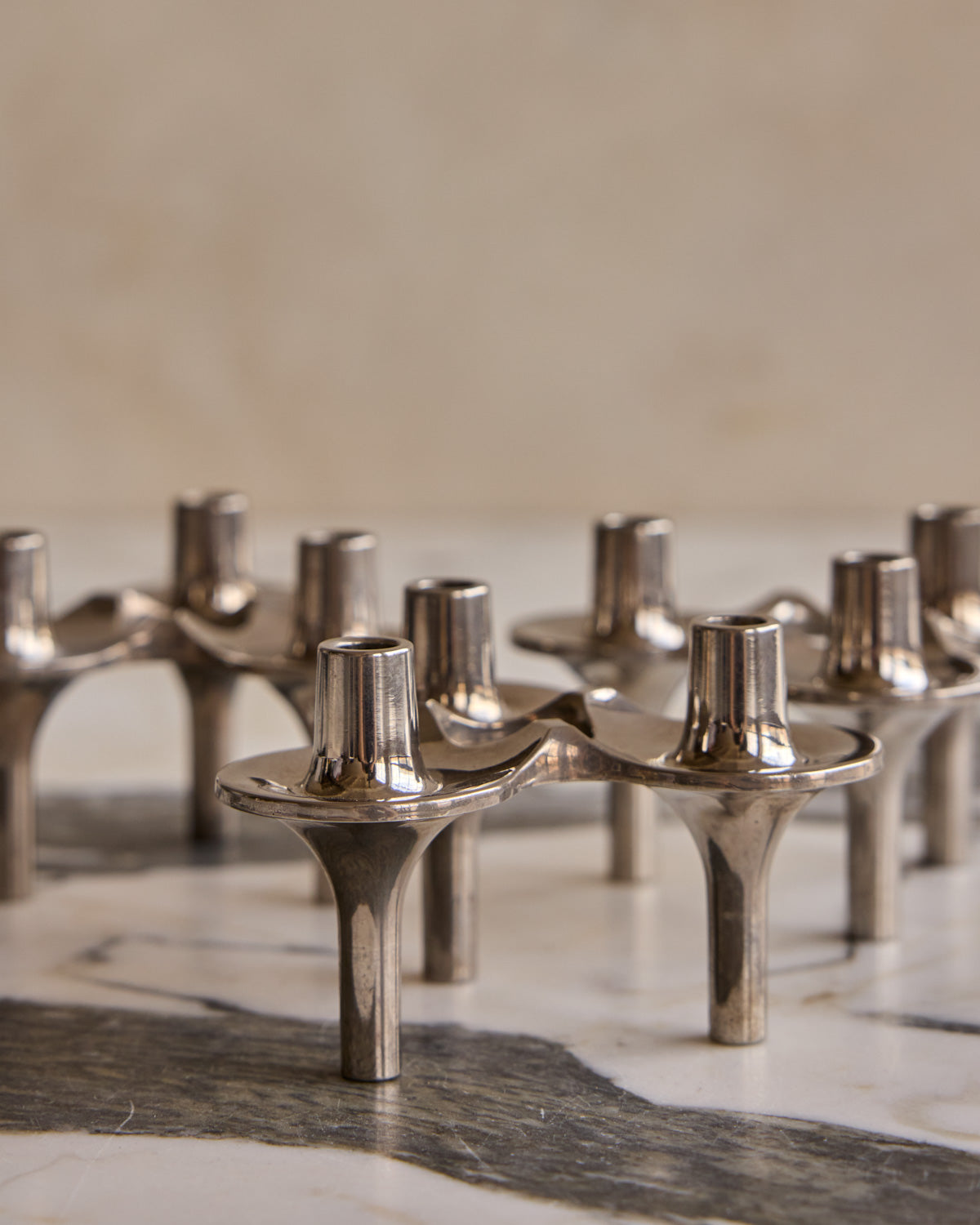 Set of 5 Orion Stacking Candle Holders by STOFF Nagel