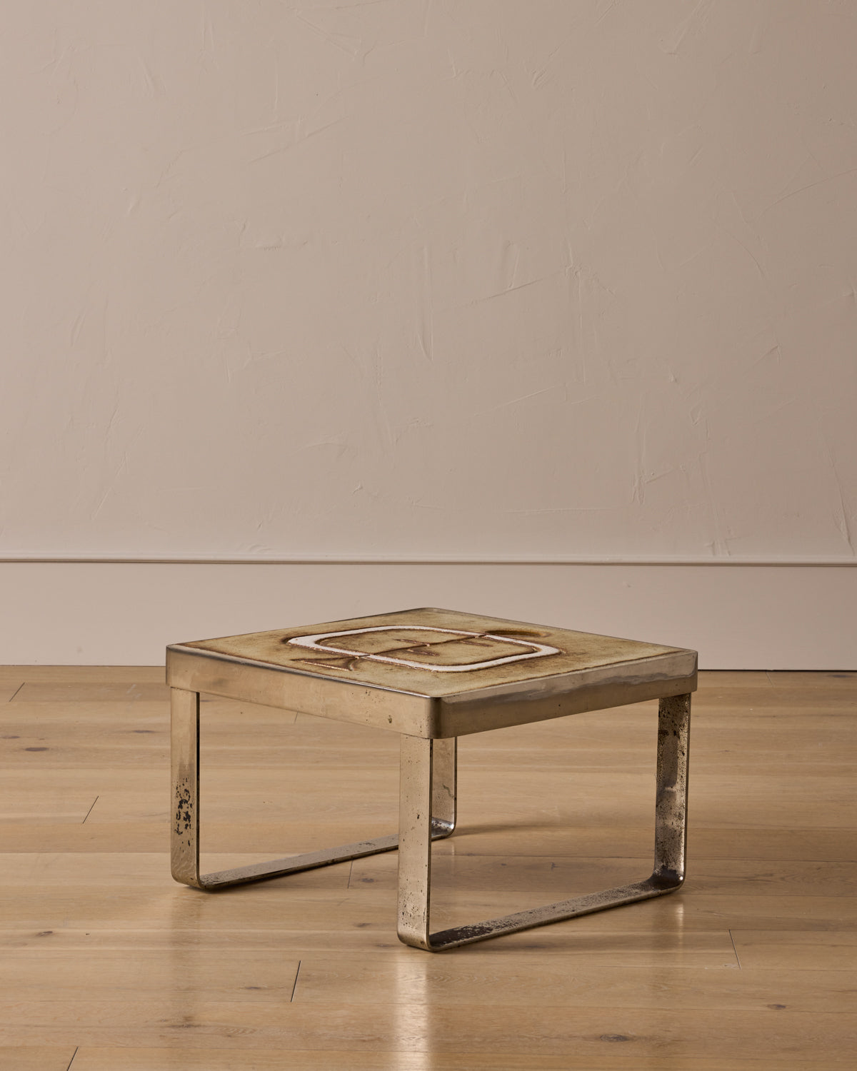 Ceramic + Chrome Side Table