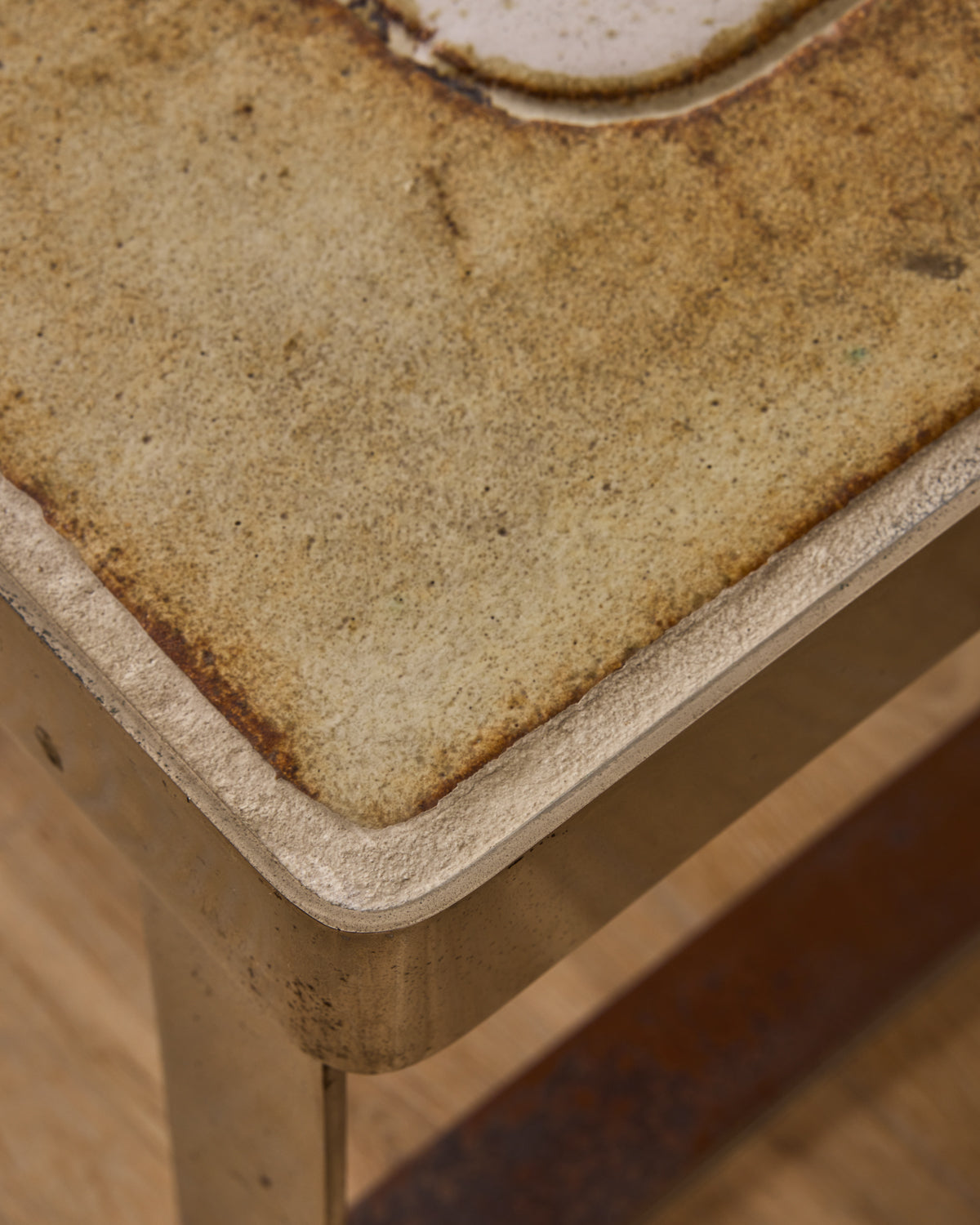 Ceramic + Chrome Side Table