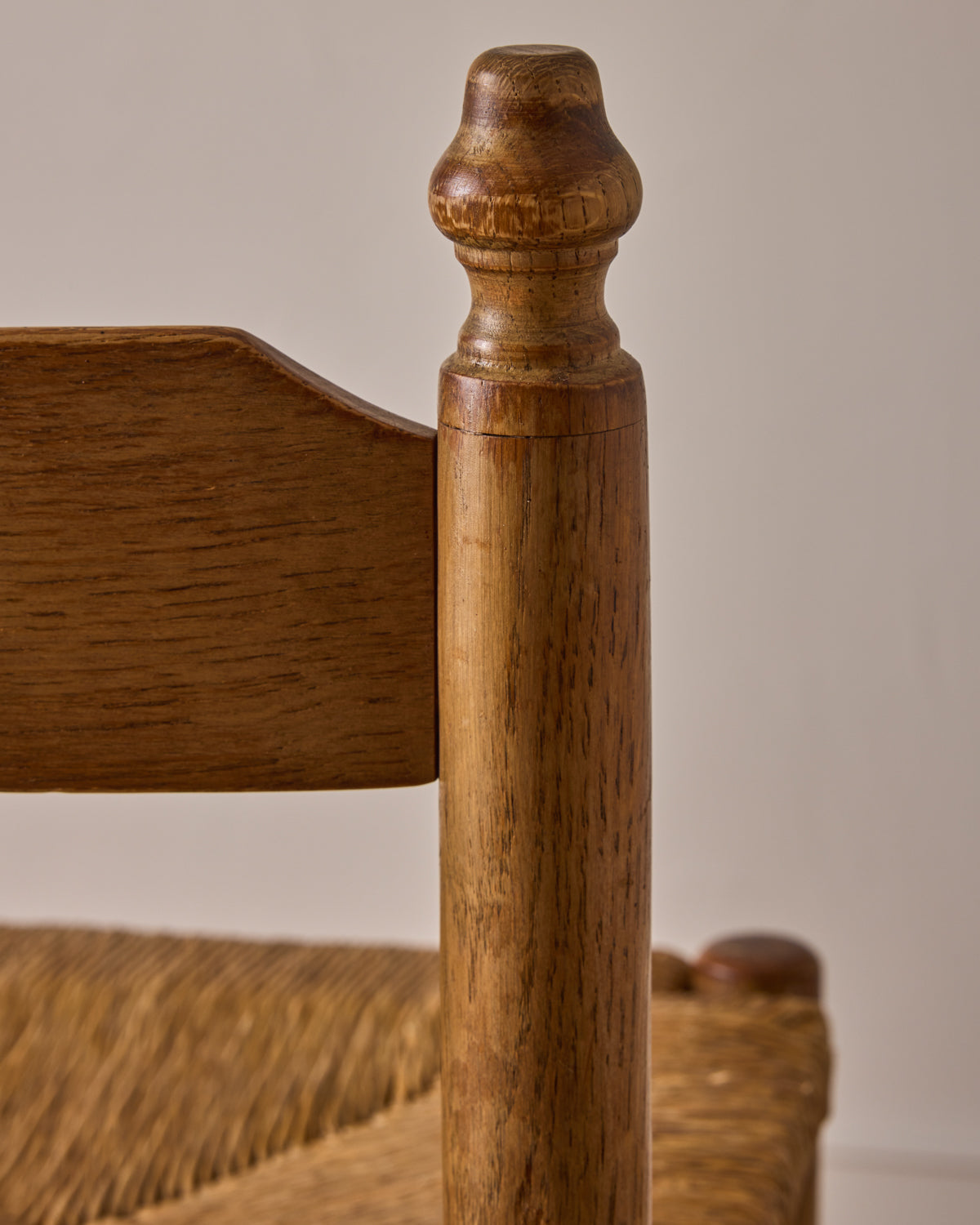 Set of Rush Oak Bar Stools