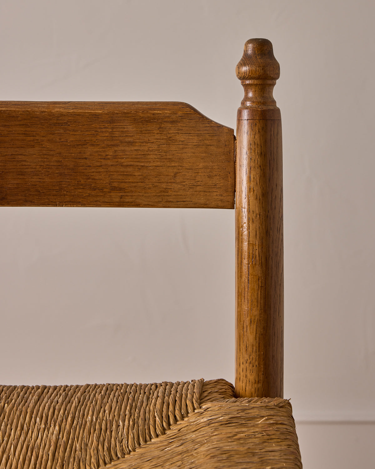 Set of Rush Oak Bar Stools