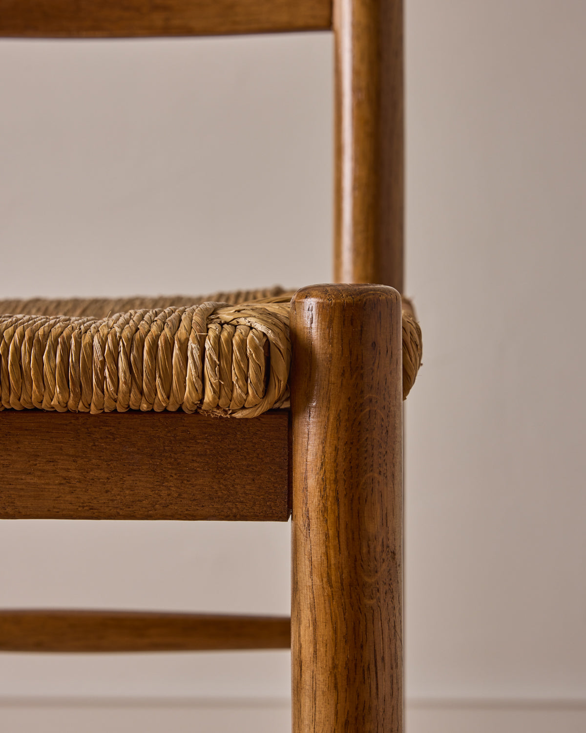 Set of Rush Oak Bar Stools