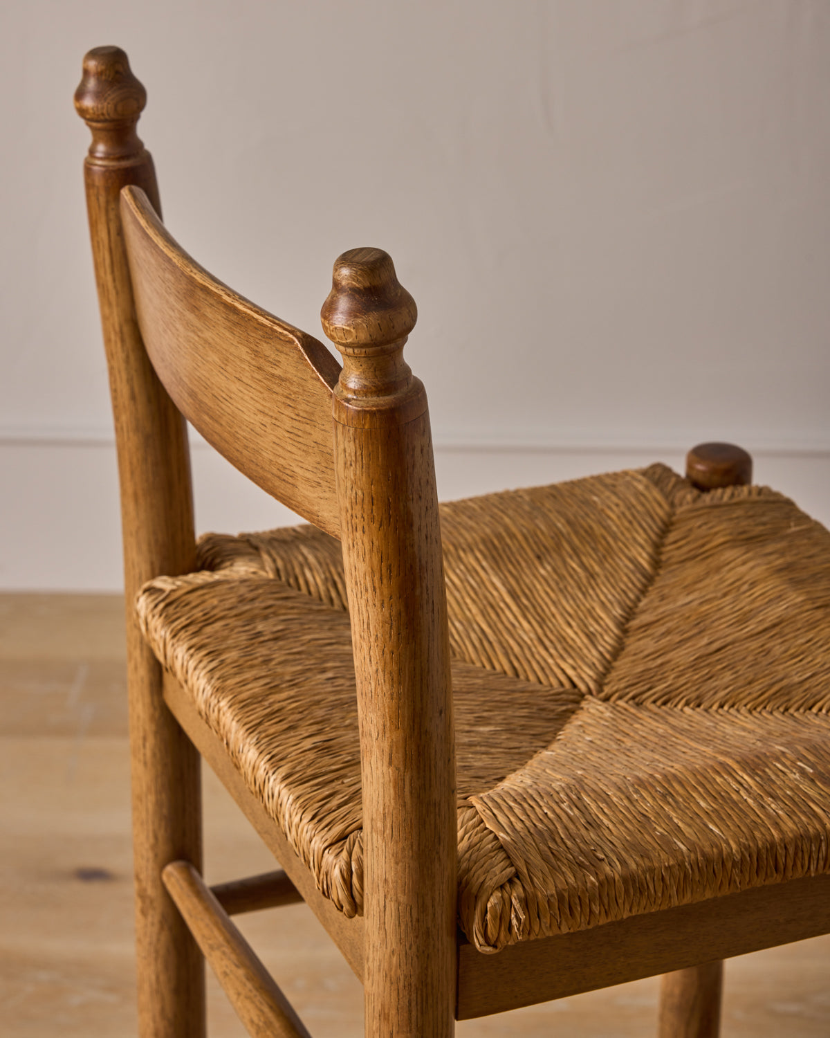 Set of Rush Oak Bar Stools