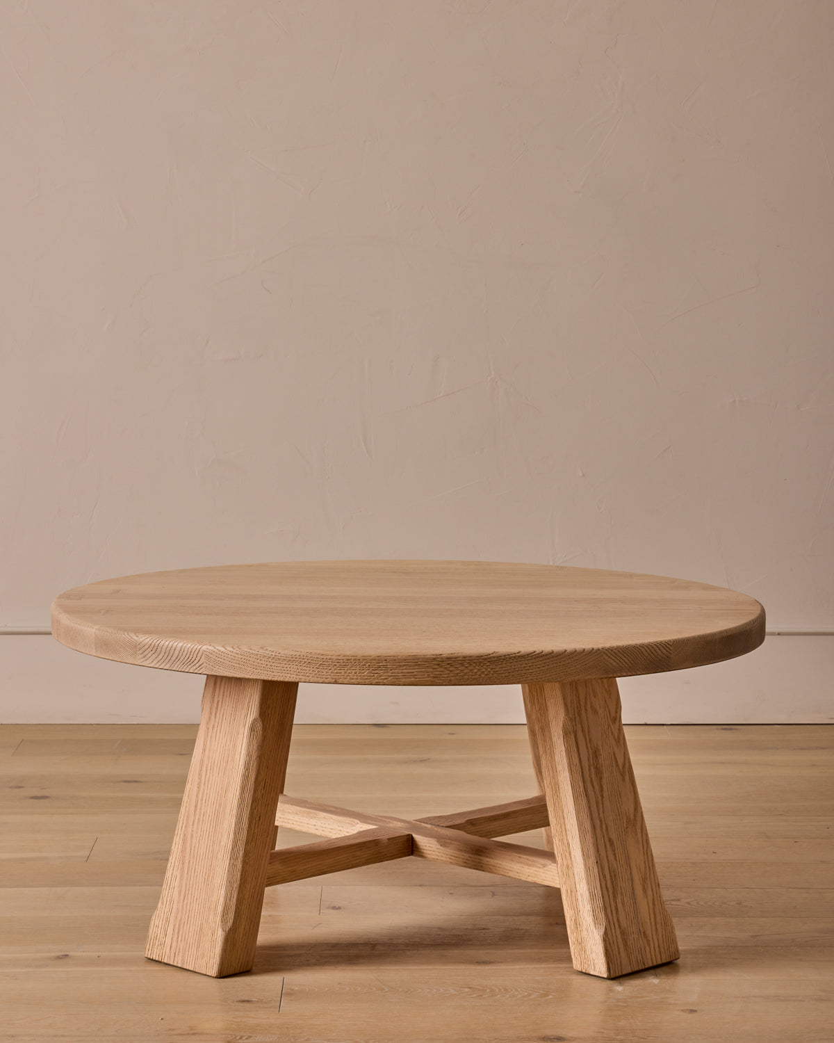 Round Oak Brutalist Coffee Table