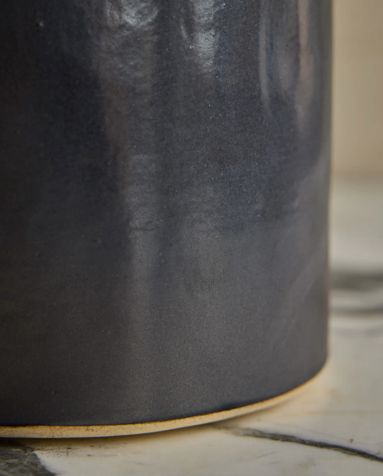Hand Built Ceramic Chain Vessel in Coal