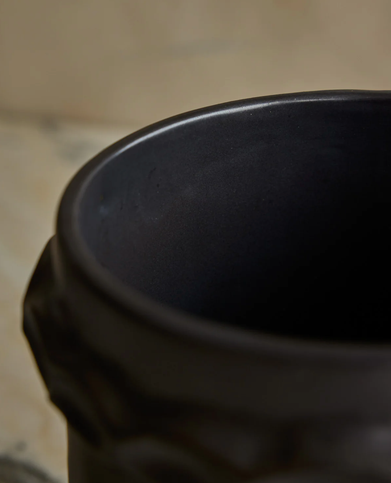 Hand Built Ceramic Chain Vessel in Coal