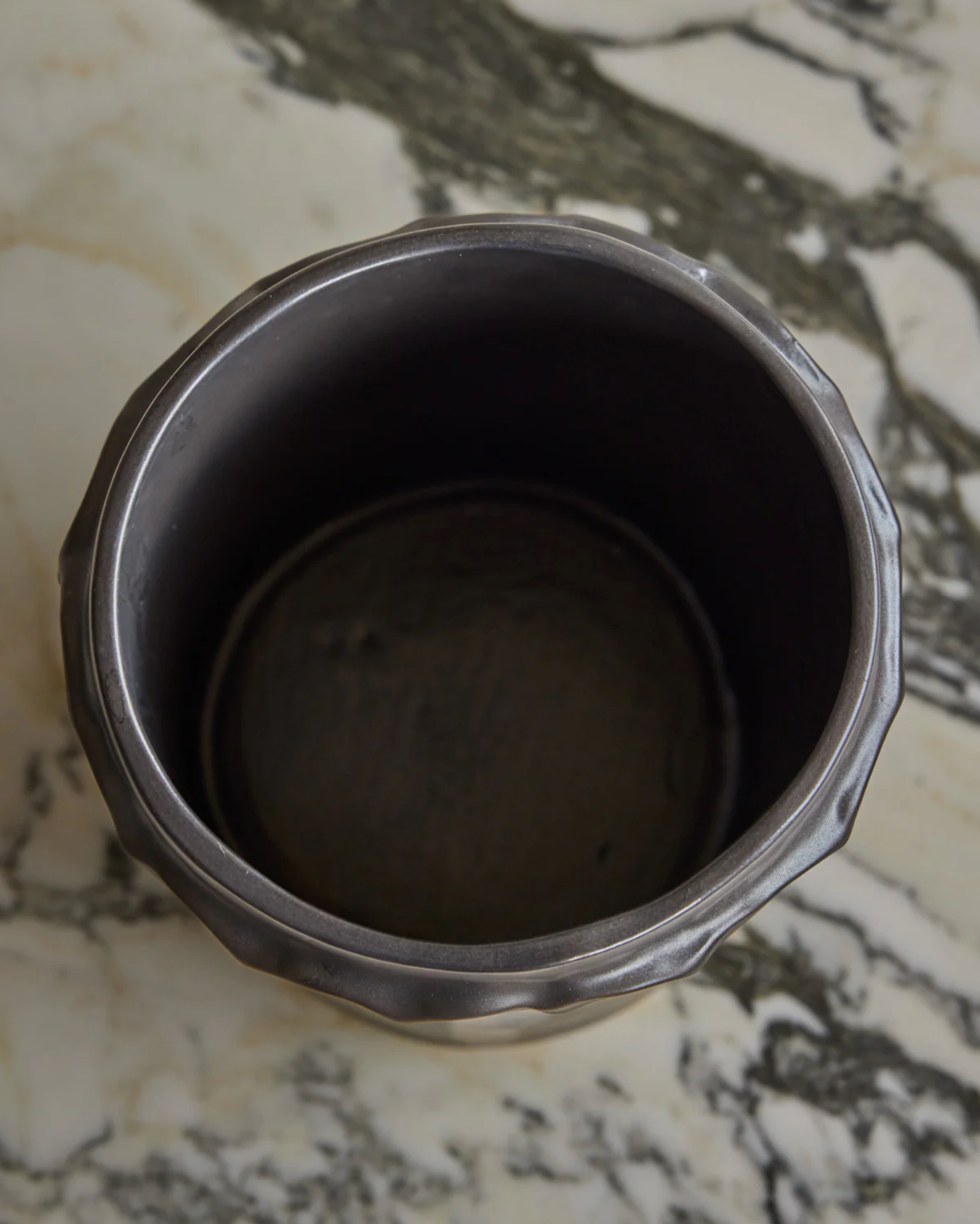 Hand Built Ceramic Chain Vessel in Coal