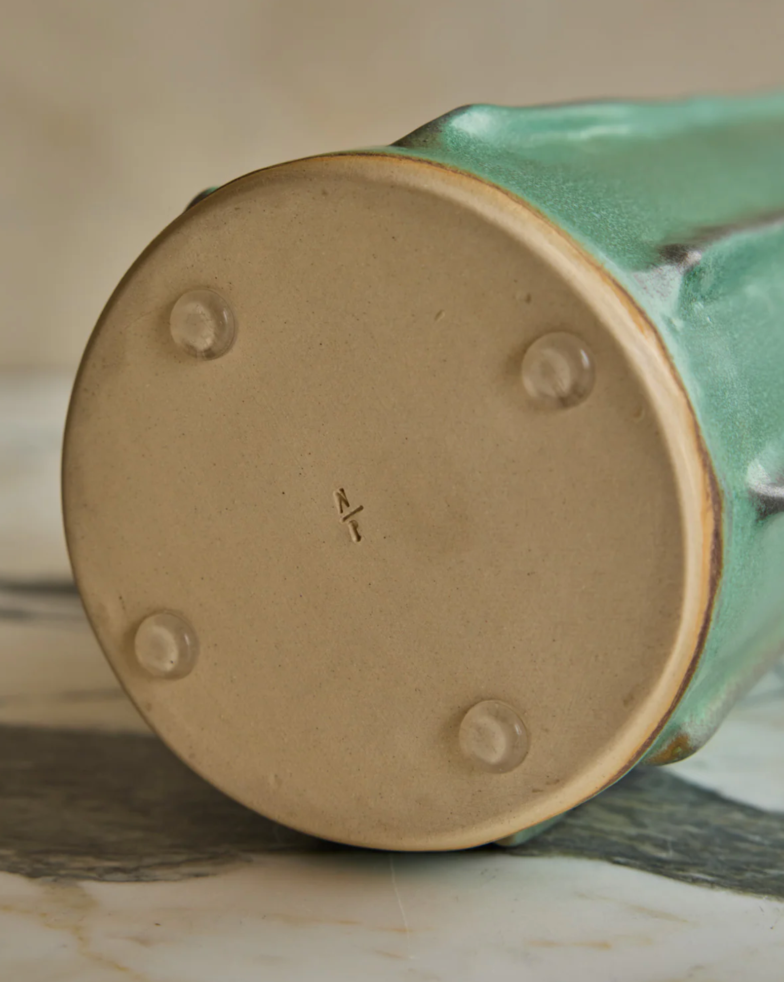 Hand Built Ceramic Column Vessel in Copper