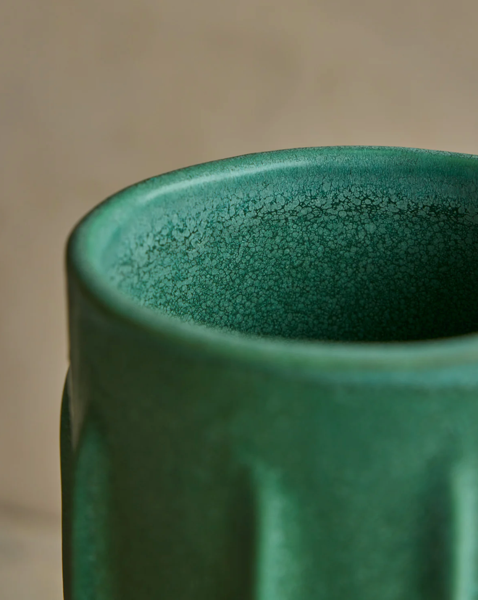 Hand Built Ceramic Column Vessel in Copper