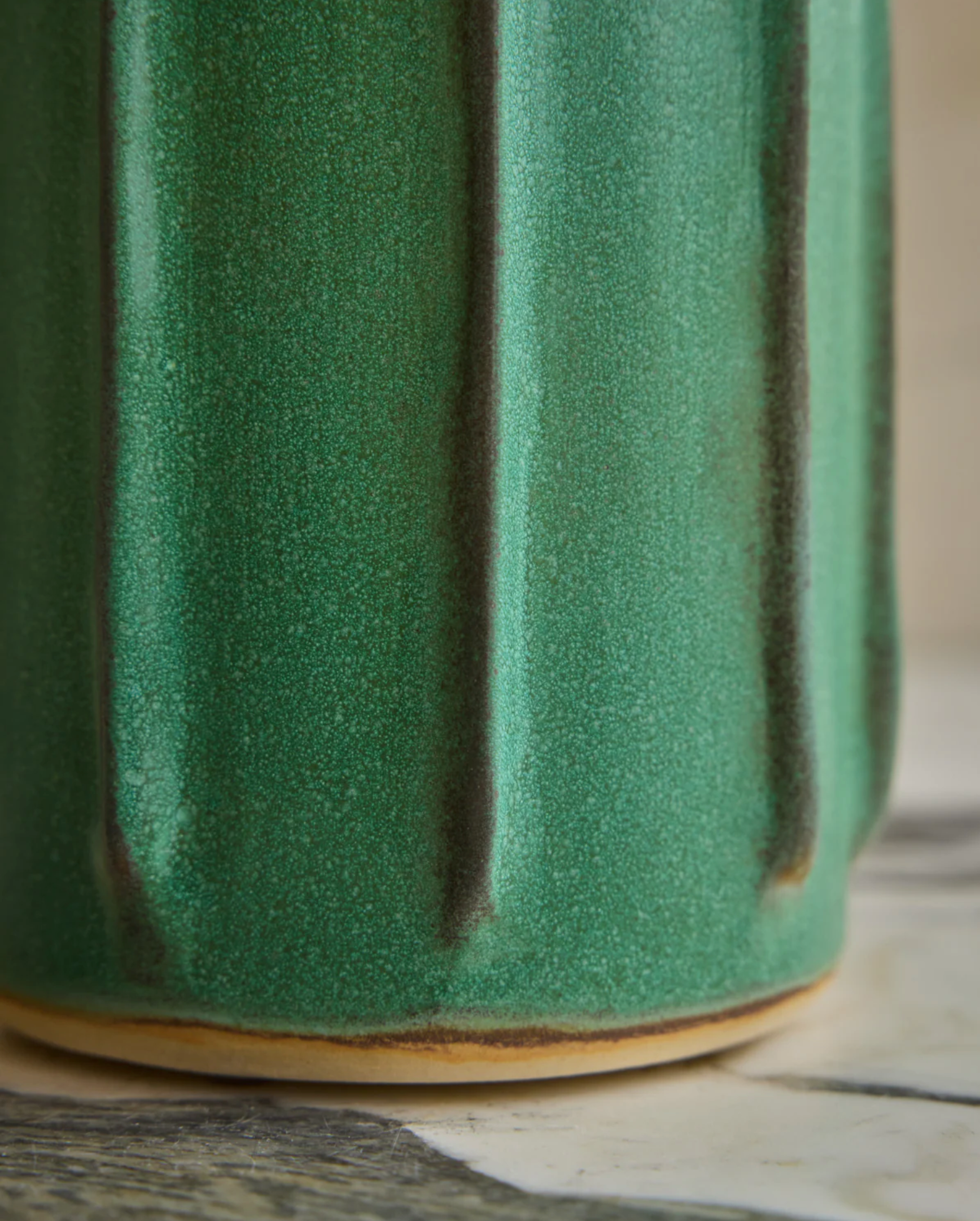 Hand Built Ceramic Column Vessel in Copper