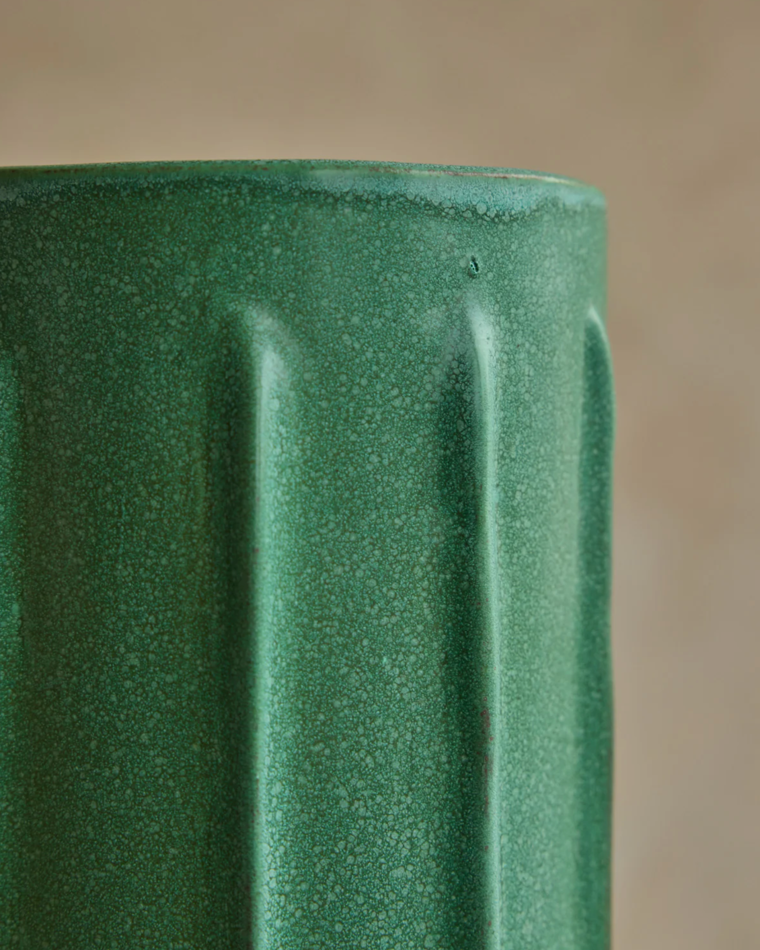 Hand Built Ceramic Column Vessel in Copper