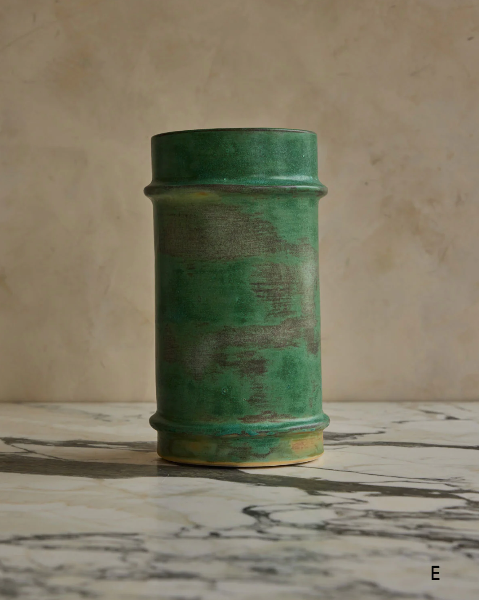 Hand Built Ceramic Ridge Vessel in Copper