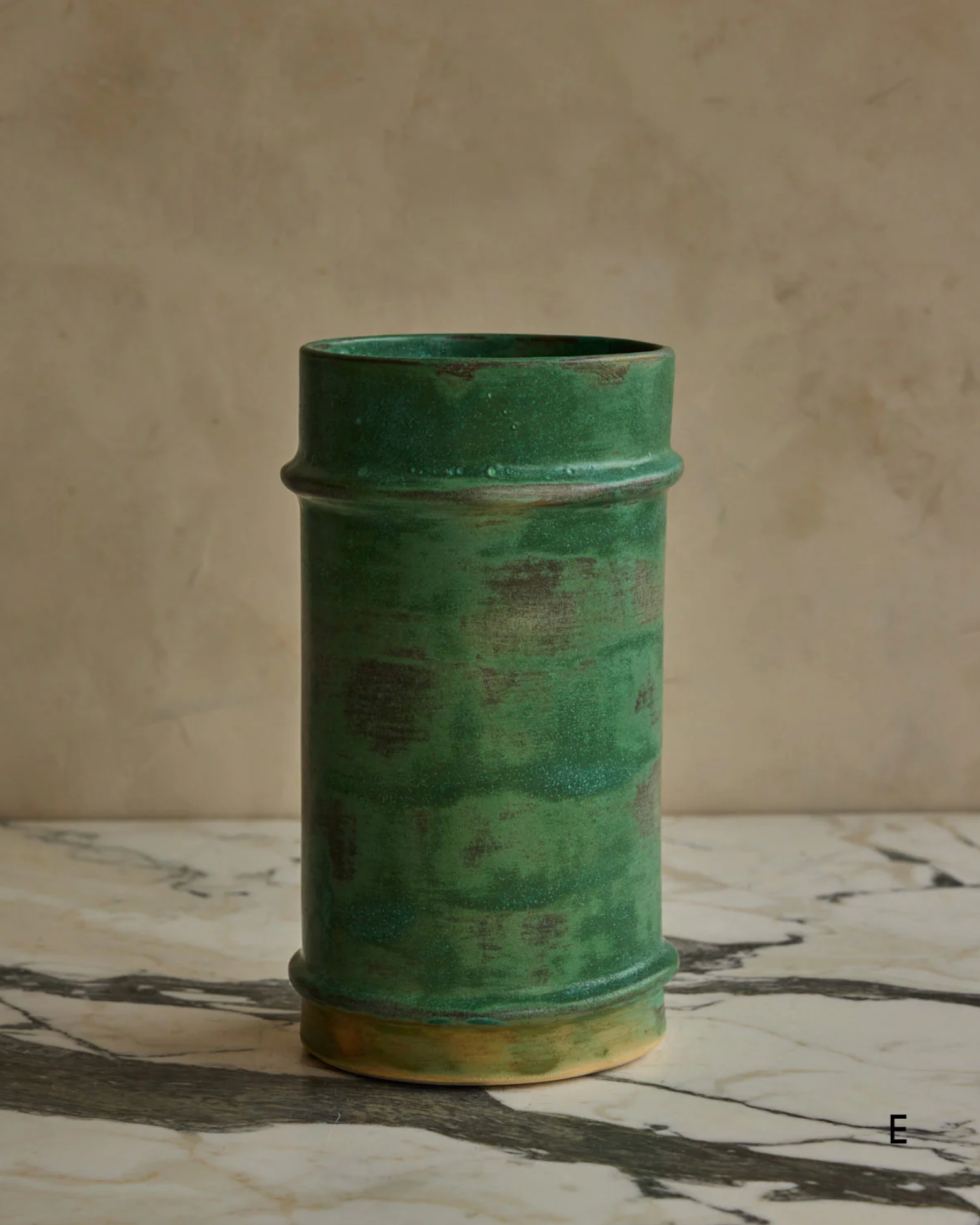 Hand Built Ceramic Ridge Vessel in Copper