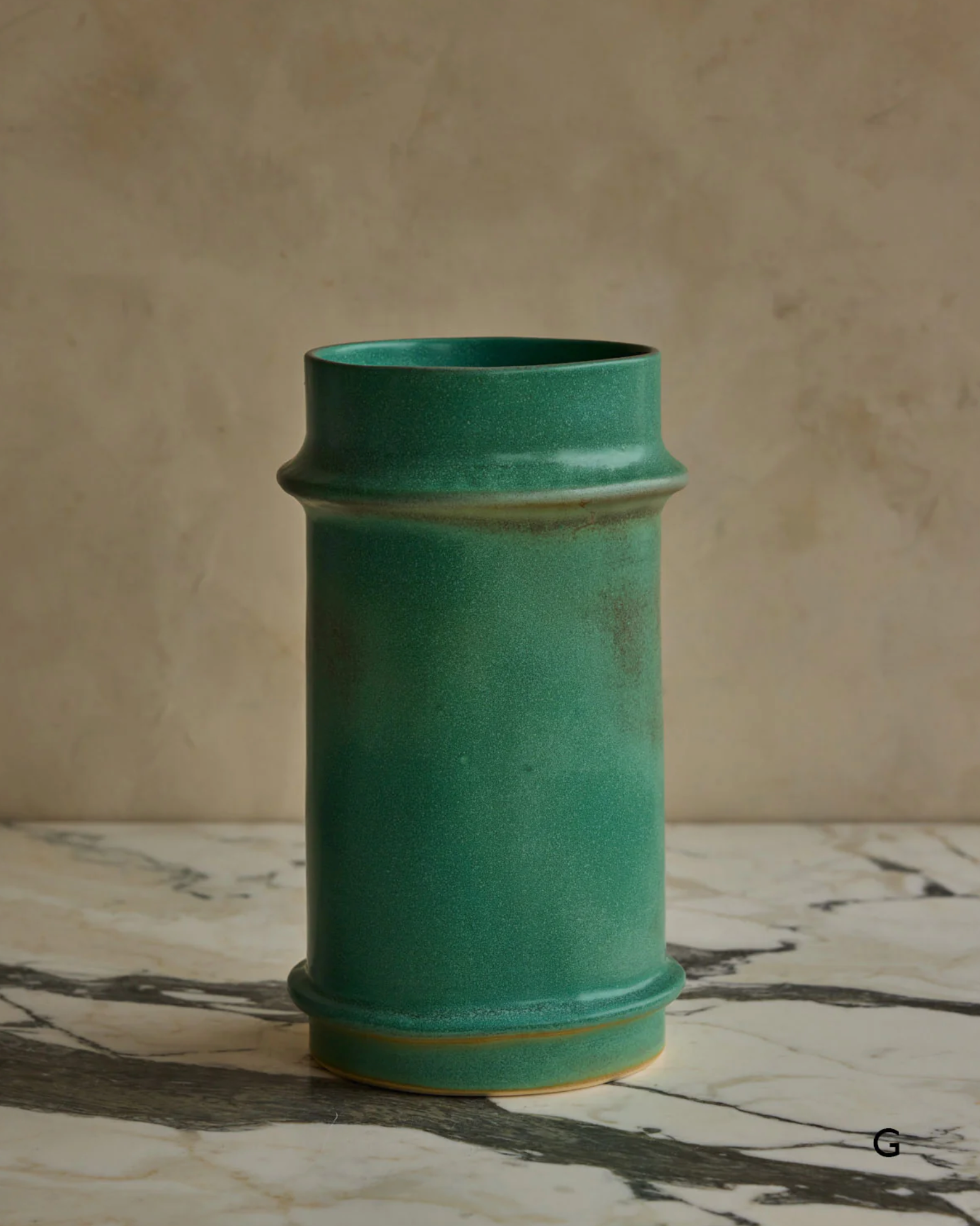 Hand Built Ceramic Ridge Vessel in Copper