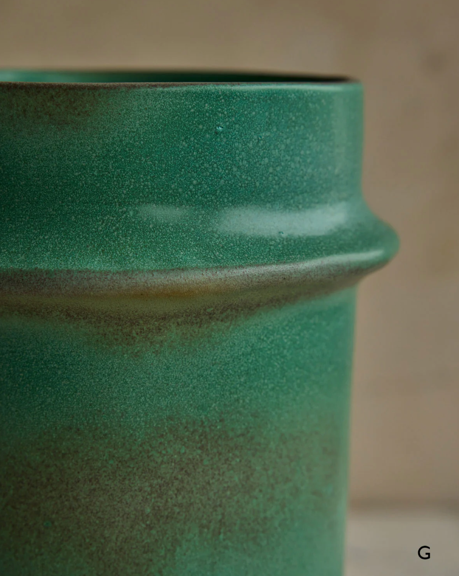 Hand Built Ceramic Ridge Vessel in Copper