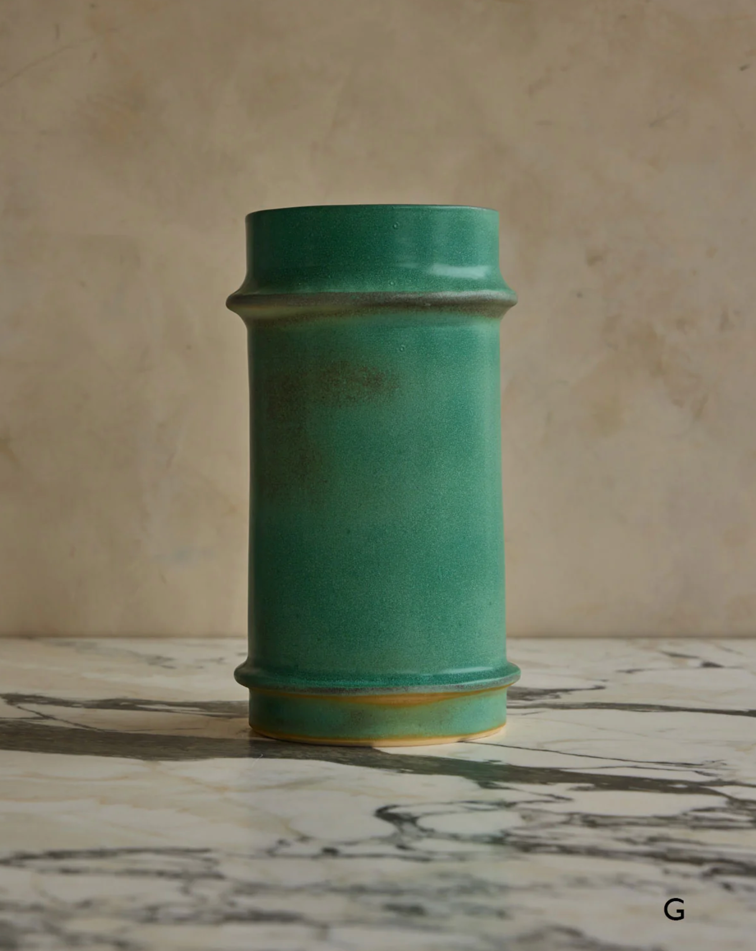 Hand Built Ceramic Ridge Vessel in Copper