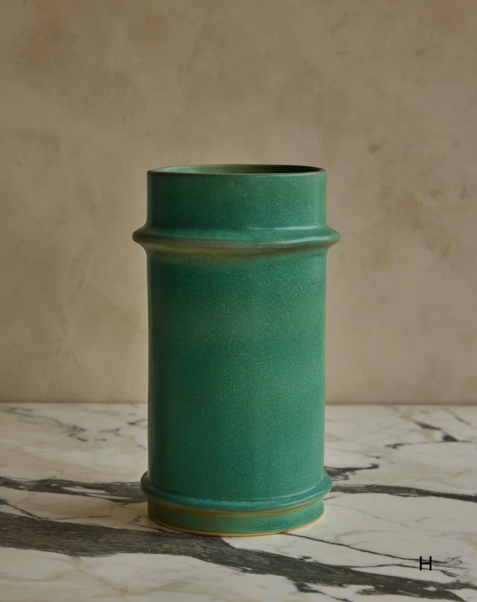 Hand Built Ceramic Ridge Vessel in Copper