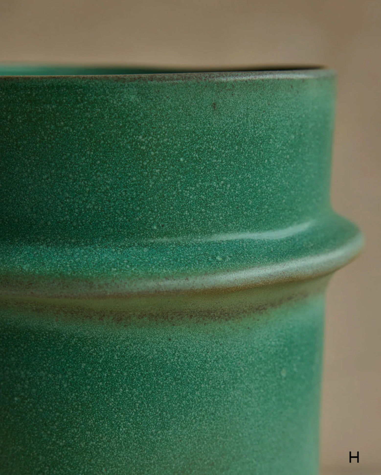 Hand Built Ceramic Ridge Vessel in Copper