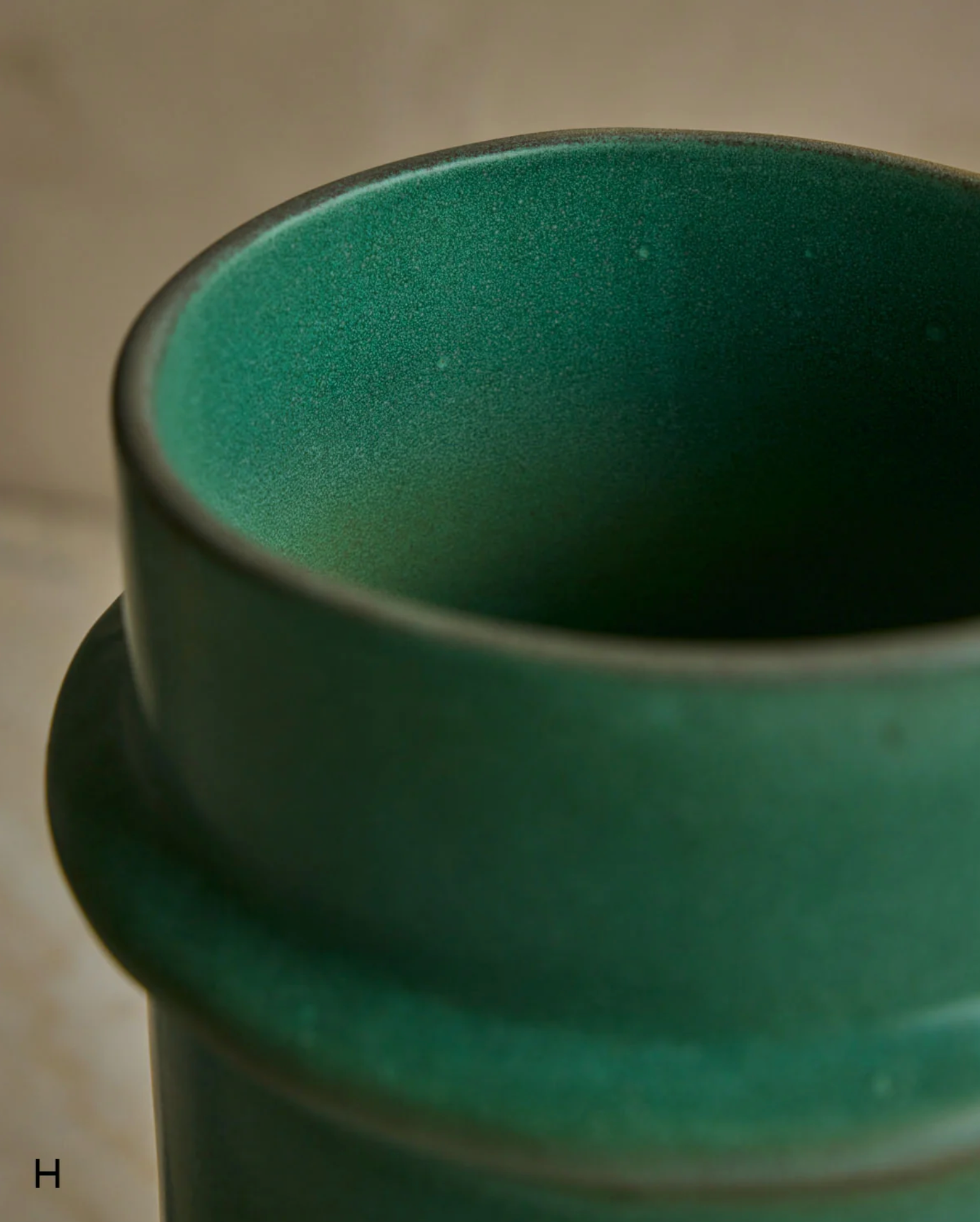 Hand Built Ceramic Ridge Vessel in Copper