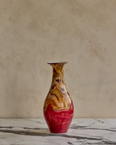 Flared Neck Red Glass Vase