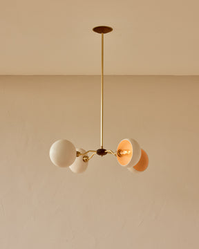 Baker Chandelier - Four Arm - Satin Brass