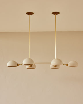 Baker Chandelier - Six Arm - Satin Brass