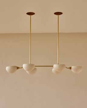 Baker Chandelier - Six Arm - Satin Brass