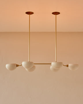 Baker Chandelier - Six Arm - Satin Brass