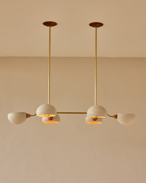 Baker Chandelier - Six Arm - Satin Brass