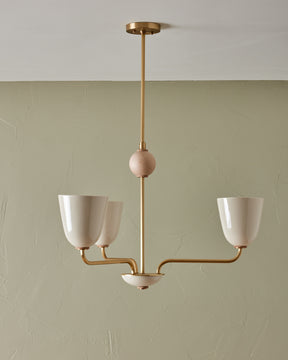 Lola Chandelier - Three Arm - Satin Brass