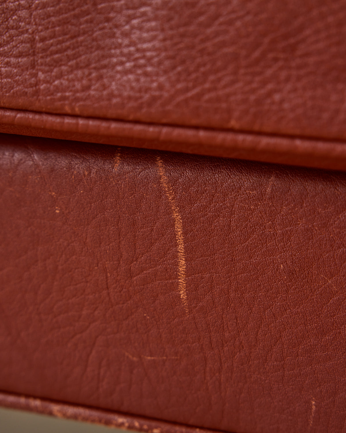 Red Leather 3-Seater Sofa
