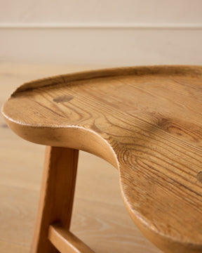 1960s "Fjøskrakk" 522 Pine Stool by Krogenæs Møbler