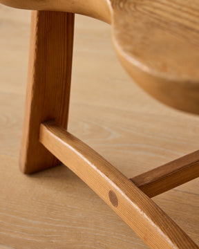1960s "Fjøskrakk" 522 Pine Stool by Krogenæs Møbler