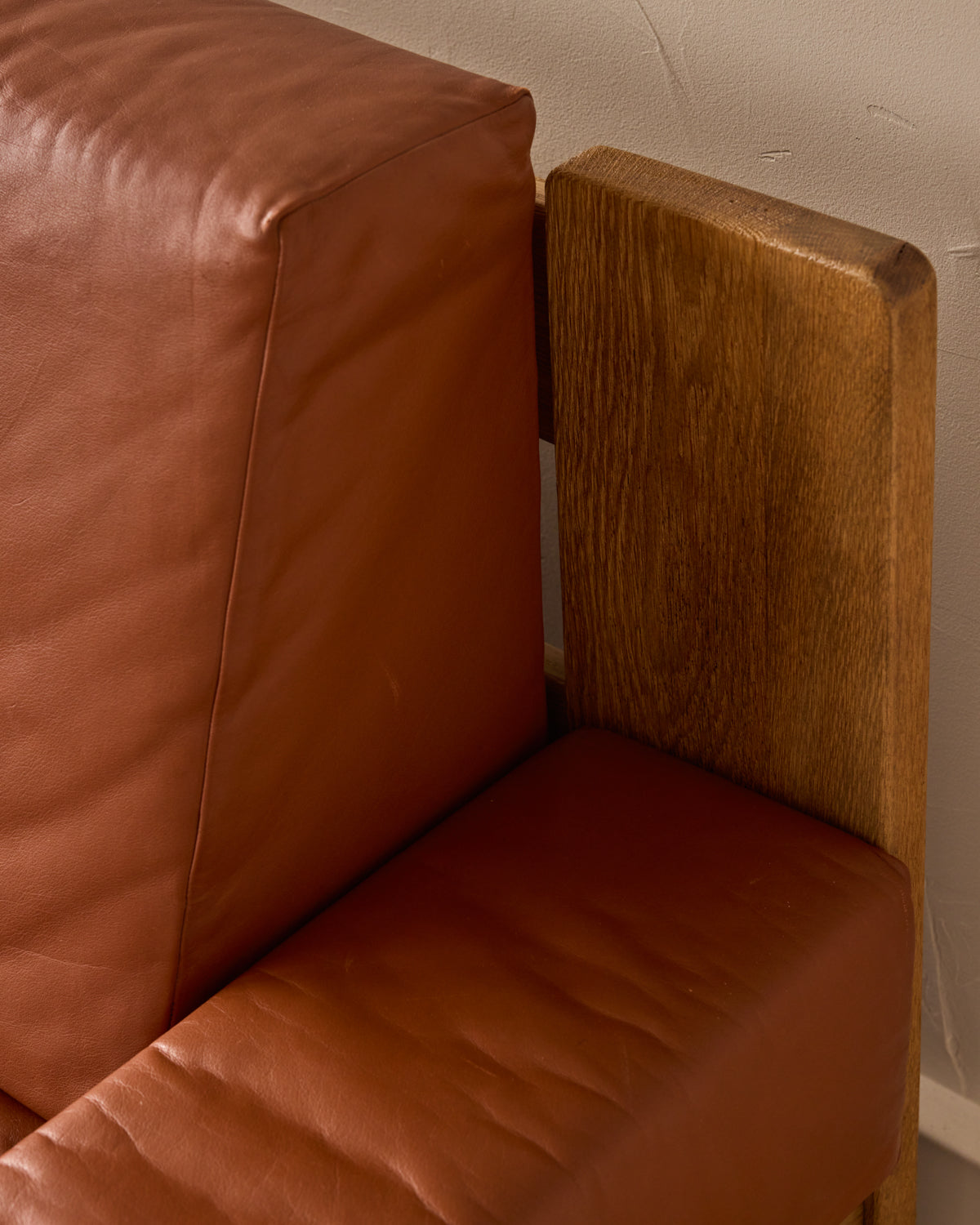 Oak + Leather Modular Sectional