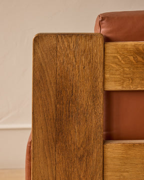 Oak + Leather Modular Sectional