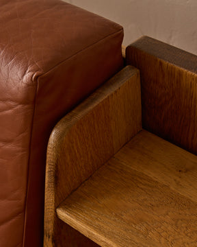 Oak + Leather Modular Sectional