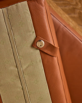 Oak + Leather Modular Sectional