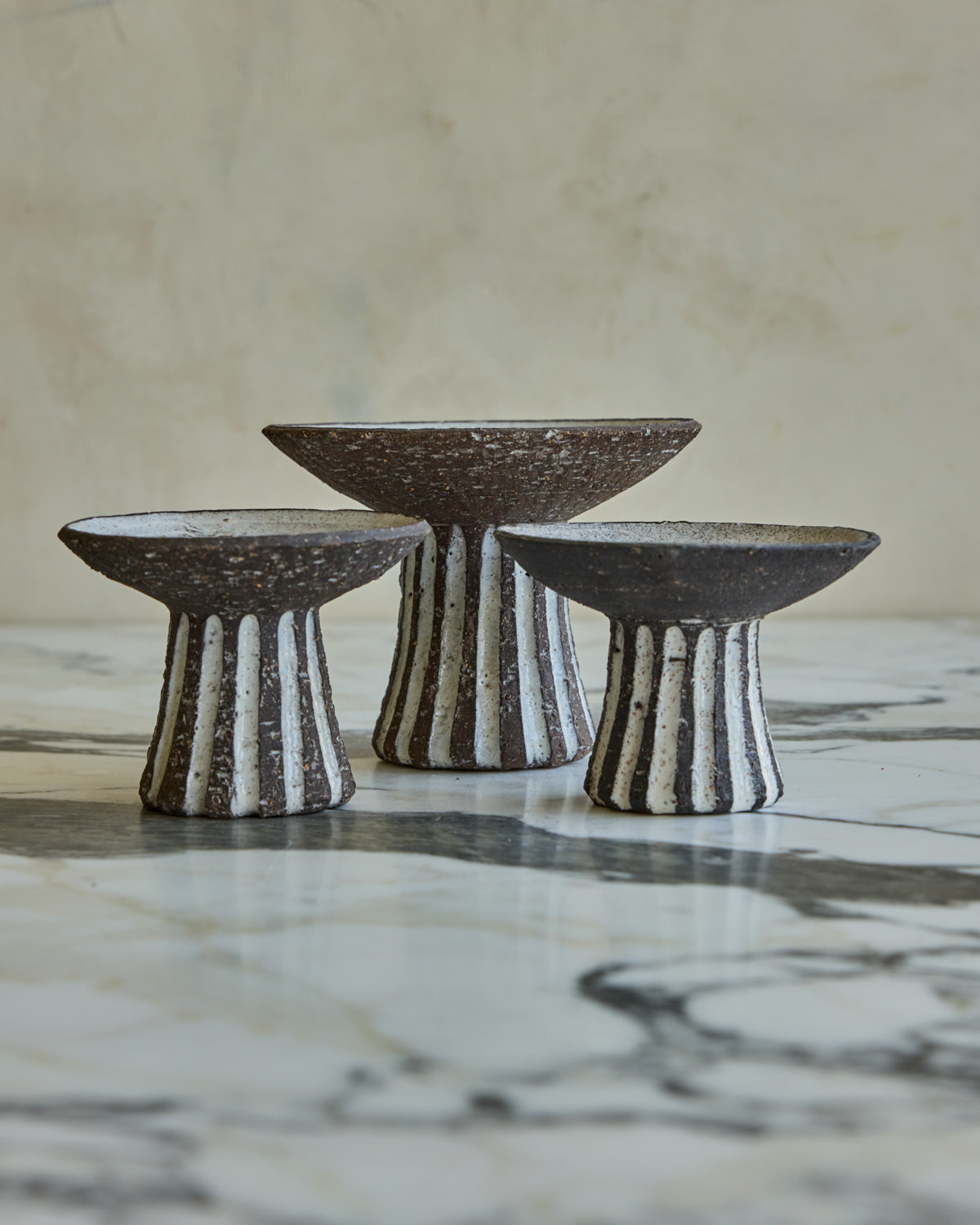 Trio of Fluted Candle Holders