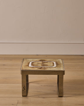 Ceramic + Chrome Side Table
