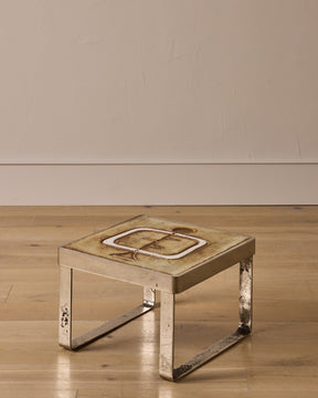 Ceramic + Chrome Side Table