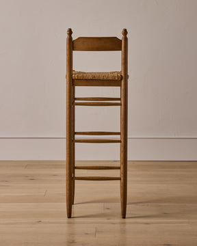 Set of Rush Oak Bar Stools