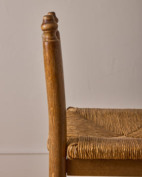 Set of Rush Oak Bar Stools