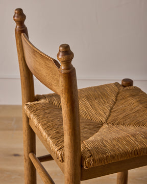 Set of Rush Oak Bar Stools