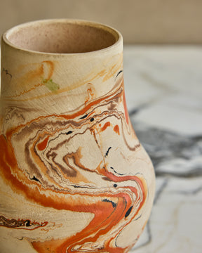 Orange Dip Swirl Pottery