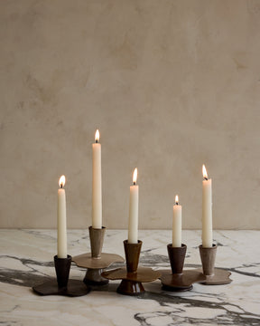 Quintet of Nesting Ceramic Candle Holders - Multi
