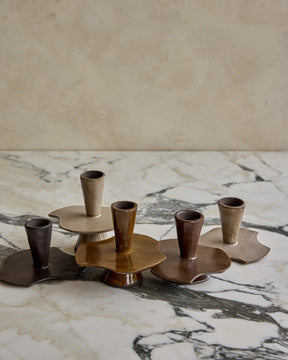 Quintet of Nesting Ceramic Candle Holders - Multi