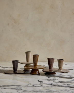 Quintet of Nesting Ceramic Candle Holders - Multi