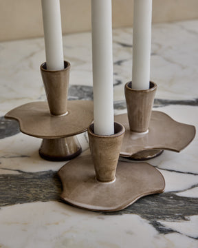 Trio of Nesting Ceramic Candle Holders - Foam