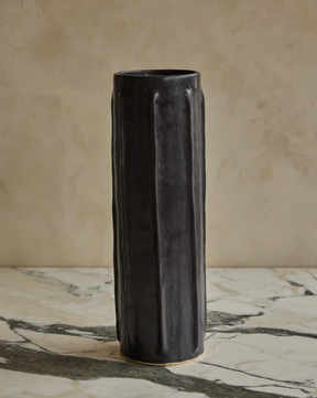 Hand Built Ceramic Column Vessel in Coal